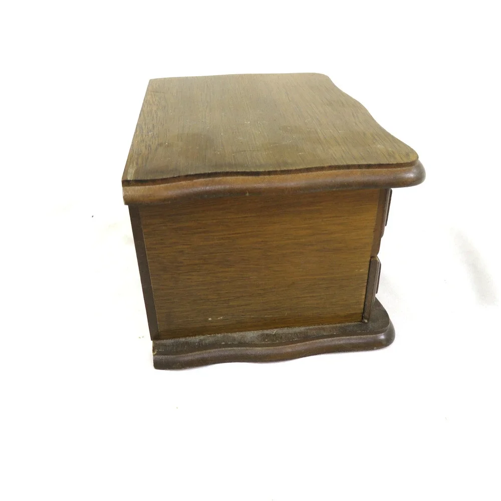 Avon Decorators Jewelry Box Chest 1978 2 Drawer Brown Wood 7 x 5 x 5 Vintage
